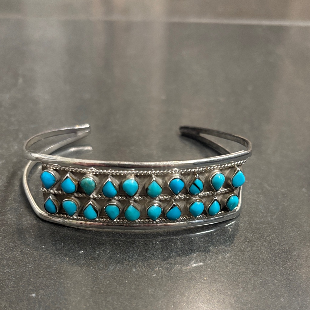 Vintage Turquoise And Silver Bracelet